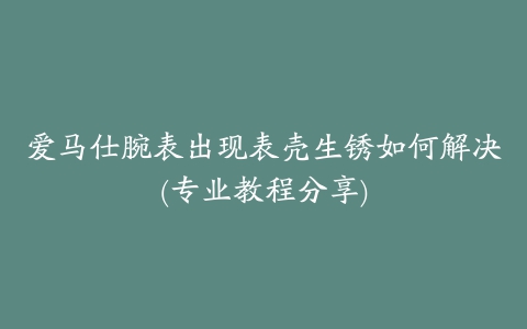 爱马仕腕表出现表壳生锈如何解决(专业教程分享)