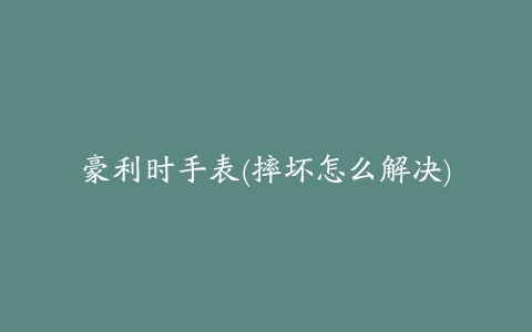 豪利时手表(摔坏怎么解决)