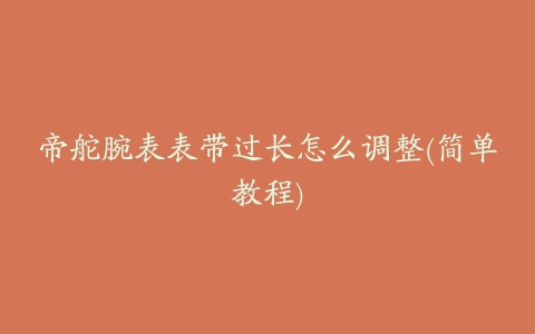 帝舵腕表表带过长怎么调整(简单教程)