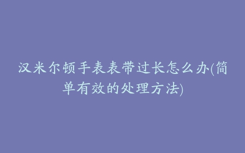 汉米尔顿手表表带过长怎么办(简单有效的处理方法)