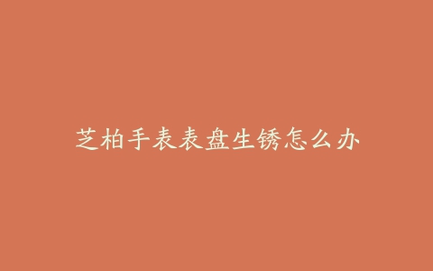 芝柏手表表盘生锈怎么办