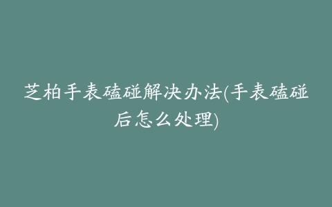 芝柏手表磕碰解决办法(手表磕碰后怎么处理)