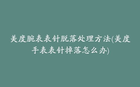 美度腕表表针脱落处理方法(美度手表表针掉落怎么办)
