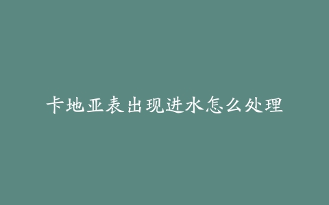 卡地亚表出现进水怎么处理