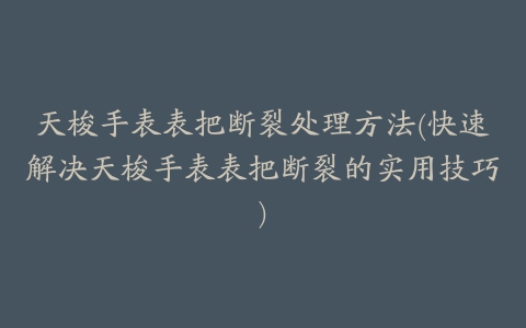 天梭手表表把断裂处理方法(快速解决天梭手表表把断裂的实用技巧)