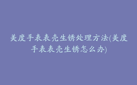 美度手表表壳生锈处理方法(美度手表表壳生锈怎么办)