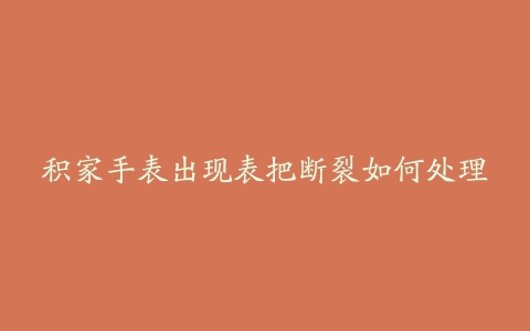 积家手表出现表把断裂如何处理