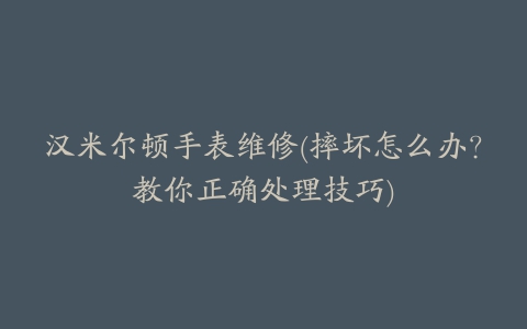 汉米尔顿手表维修(摔坏怎么办?教你正确处理技巧)