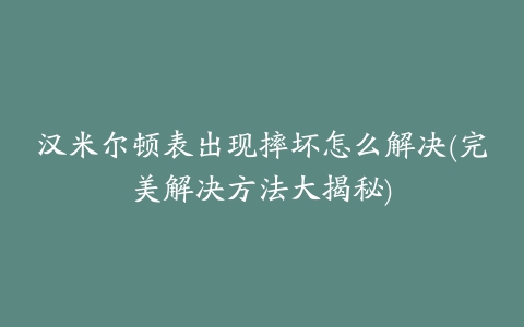 汉米尔顿表出现摔坏怎么解决(完美解决方法大揭秘)