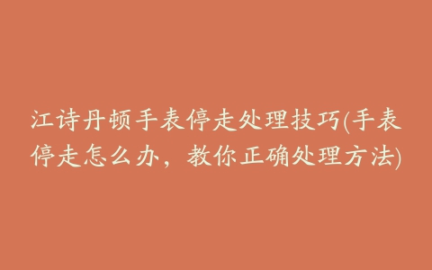 江诗丹顿手表停走处理技巧(手表停走怎么办,教你正确处理方法)
