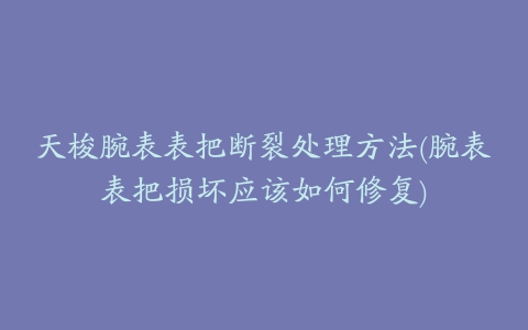 天梭腕表表把断裂处理方法(腕表表把损坏应该如何修复)
