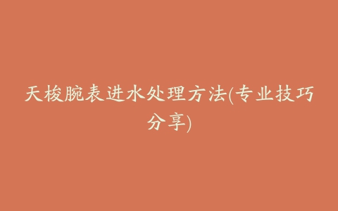 天梭腕表进水处理方法(专业技巧分享)