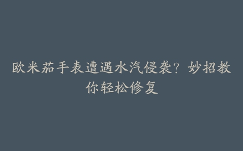 欧米茄手表遭遇水汽侵袭?妙招教你轻松修复