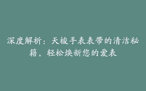深度解析:天梭手表表带的清洁秘籍,轻松焕新您的爱表