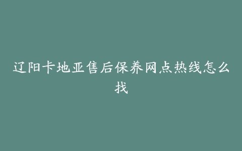 辽阳卡地亚售后保养网点热线怎么找