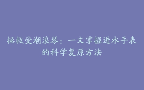 拯救受潮浪琴:一文掌握进水手表的科学复原方法