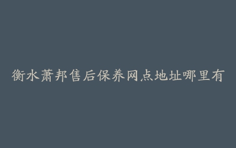 衡水萧邦售后保养网点地址哪里有