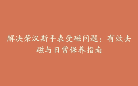 解决荣汉斯手表受磁问题:有效去磁与日常保养指南