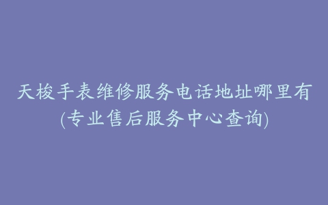 天梭手表维修服务电话地址哪里有(专业售后服务中心查询)