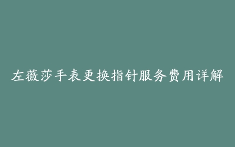 左薇莎手表更换指针服务费用详解