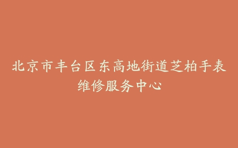 北京市丰台区东高地街道芝柏手表维修服务中心