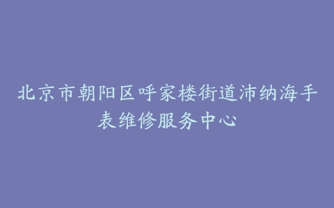 北京市朝阳区呼家楼街道沛纳海手表维修服务中心