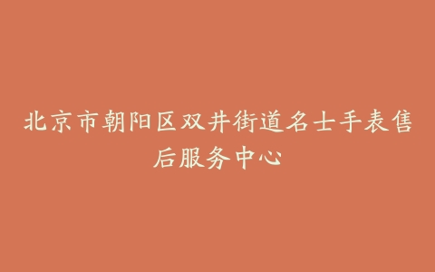 北京市朝阳区双井街道名士手表售后服务中心