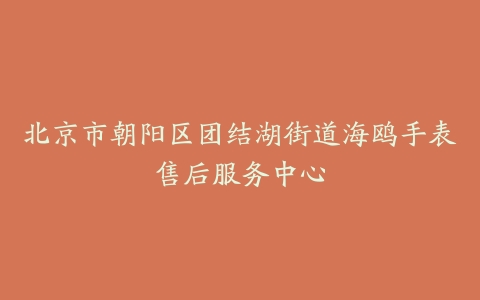 北京市朝阳区团结湖街道海鸥手表售后服务中心