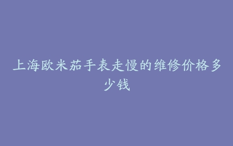 上海欧米茄手表走慢的维修价格多少钱