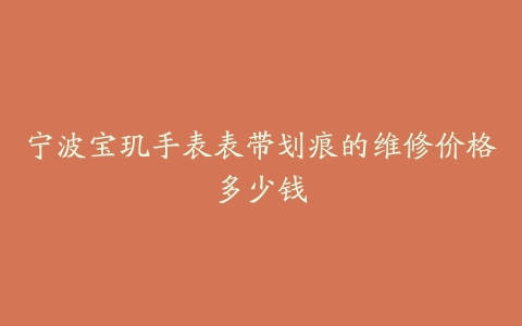 宁波宝玑手表表带划痕的维修价格多少钱