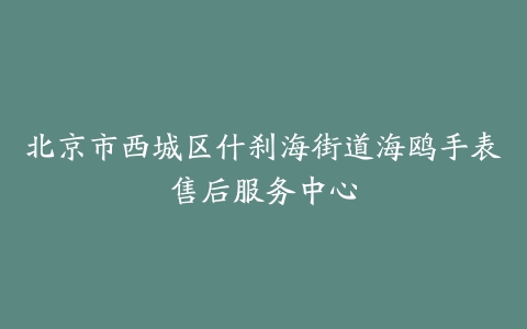 北京市西城区什刹海街道海鸥手表售后服务中心