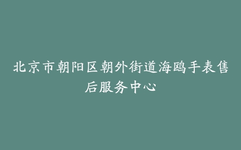 北京市朝阳区朝外街道海鸥手表售后服务中心