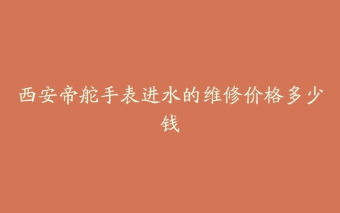 西安帝舵手表进水的维修价格多少钱