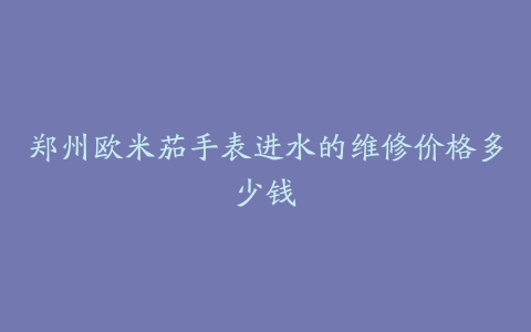 郑州欧米茄手表进水的维修价格多少钱