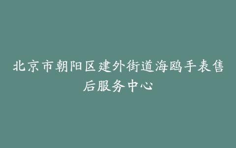 北京市朝阳区建外街道海鸥手表售后服务中心