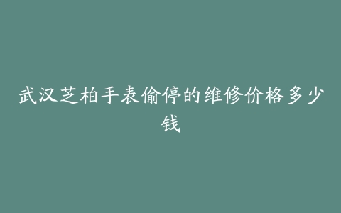 武汉芝柏手表偷停的维修价格多少钱