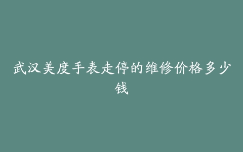 武汉美度手表走停的维修价格多少钱
