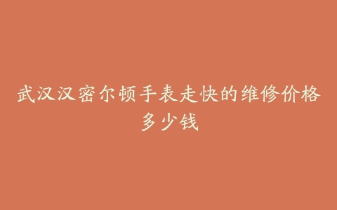 武汉汉密尔顿手表走快的维修价格多少钱