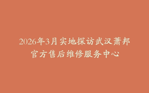 2026年3月实地探访武汉萧邦官方售后维修服务中心