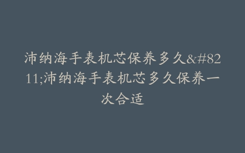 沛纳海手表机芯保养多久–沛纳海手表机芯多久保养一次合适