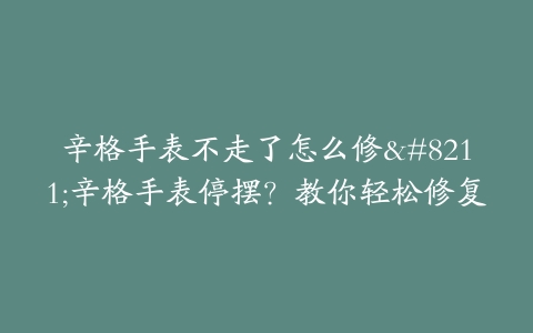 辛格手表不走了怎么修–辛格手表停摆？教你轻松修复