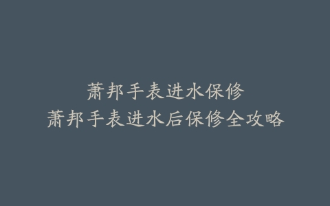 萧邦手表进水保修–萧邦手表进水后保修全攻略