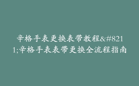 辛格手表更换表带教程–辛格手表表带更换全流程指南