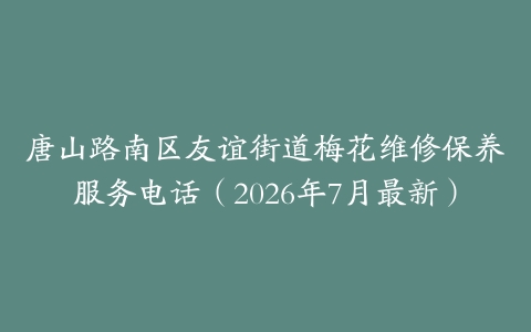 唐山路南区友谊街道梅花维修保养服务电话（2026年7月最新）