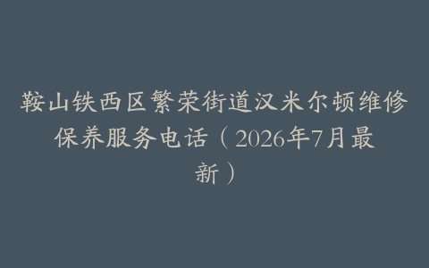 鞍山铁西区繁荣街道汉米尔顿维修保养服务电话（2026年7月最新）