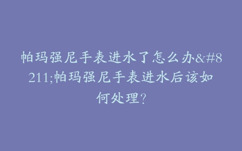 帕玛强尼手表进水了怎么办--帕玛强尼手表进水后该如何处理？