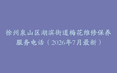 徐州泉山区湖滨街道梅花维修保养服务电话（2026年7月最新）
