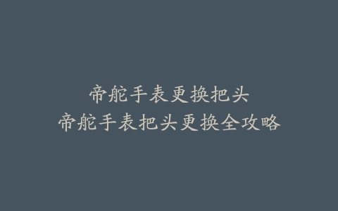 帝舵手表更换把头--帝舵手表把头更换全攻略