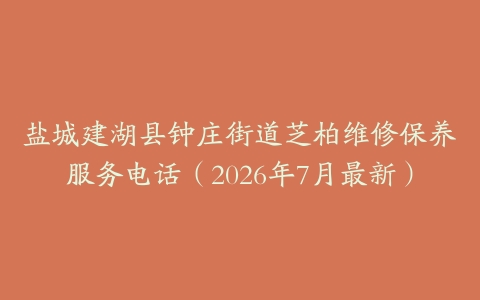 盐城建湖县钟庄街道芝柏维修保养服务电话（2026年7月最新）