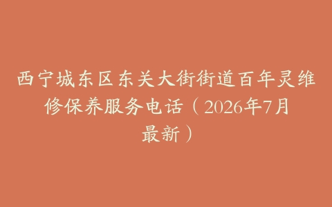 西宁城东区东关大街街道百年灵维修保养服务电话（2026年7月最新）